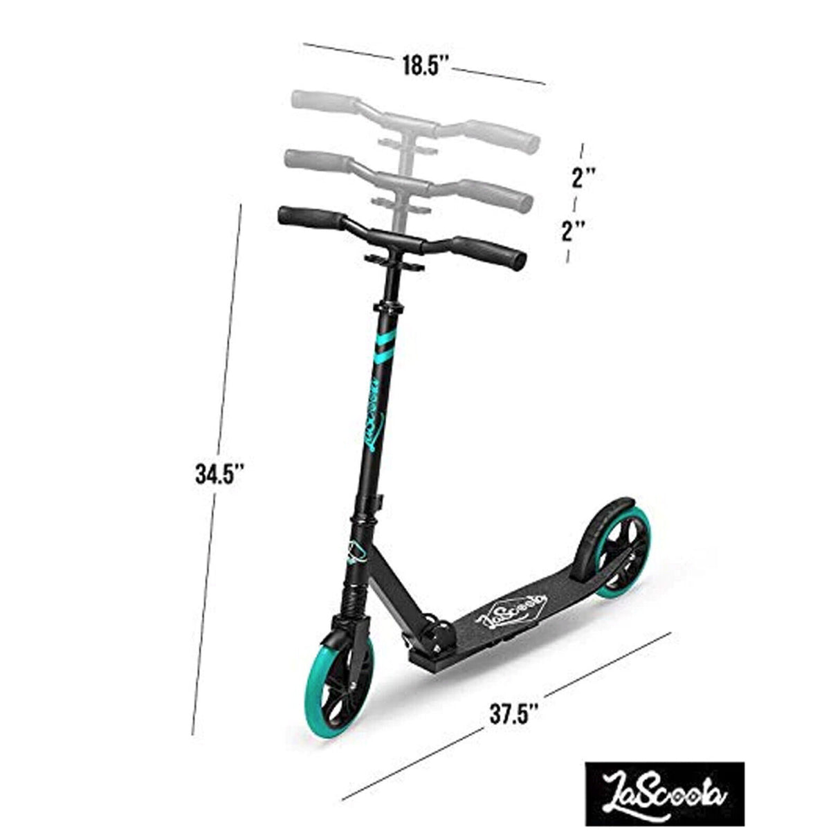 Lascoota Pulse Kick Push Commuter Scooter for Teens and Adult - Aqua