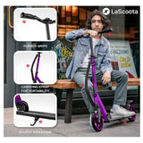 Lascoota Pulse Kick Push Commuter Scooter for Teens and Adult - Plum