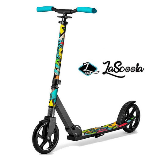 Lascoota Pulse Kick Push Commuter Scooter for Teens and Adult - Graphic Black
