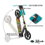 Lascoota Pulse Kick Push Commuter Scooter for Teens and Adult - Graphic Black