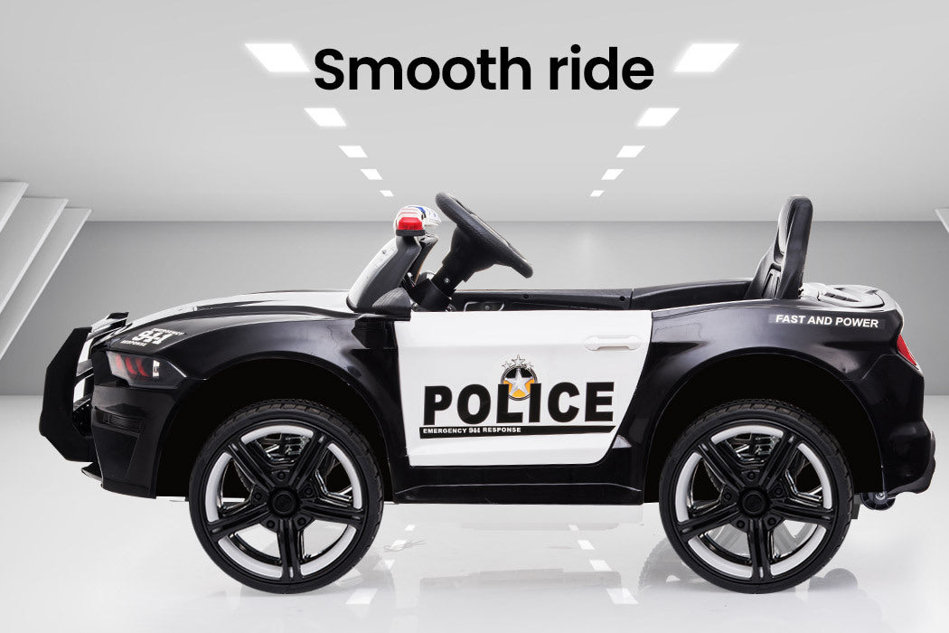 Rovo Kids Police Patrol Kids Electric Ride-On Car - Black