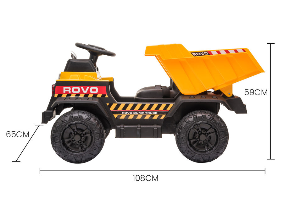 Rovo Kids Toy Dump Truck Kids Electric Ride On - Yellow