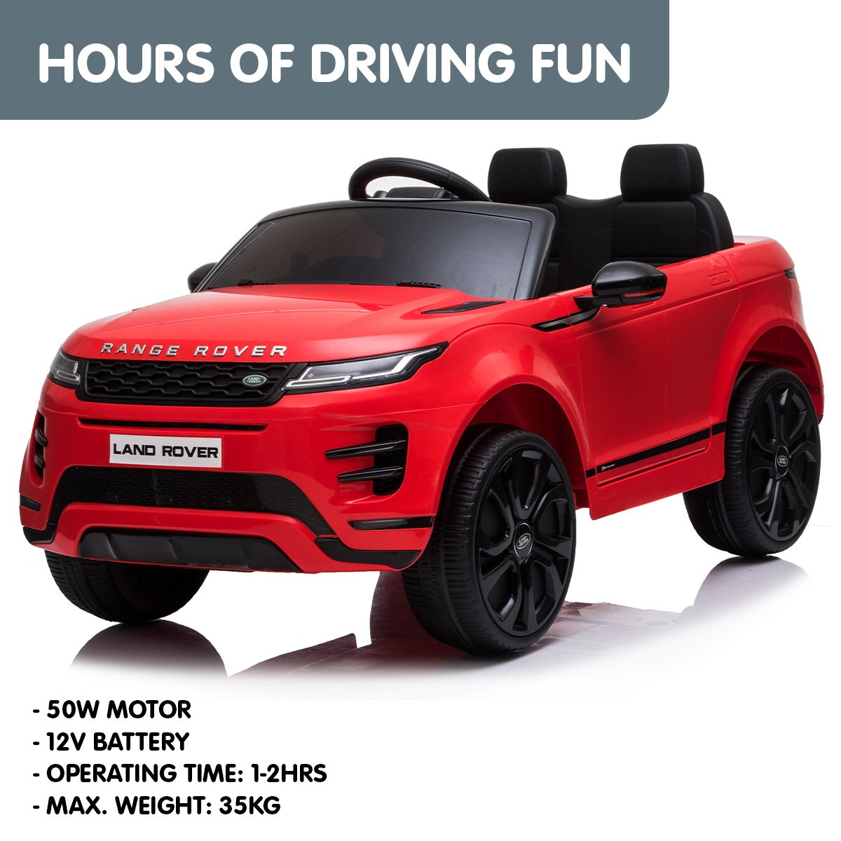 Kahuna Land Rover Licensed Kids Electric Ride On Car with Remote - Red