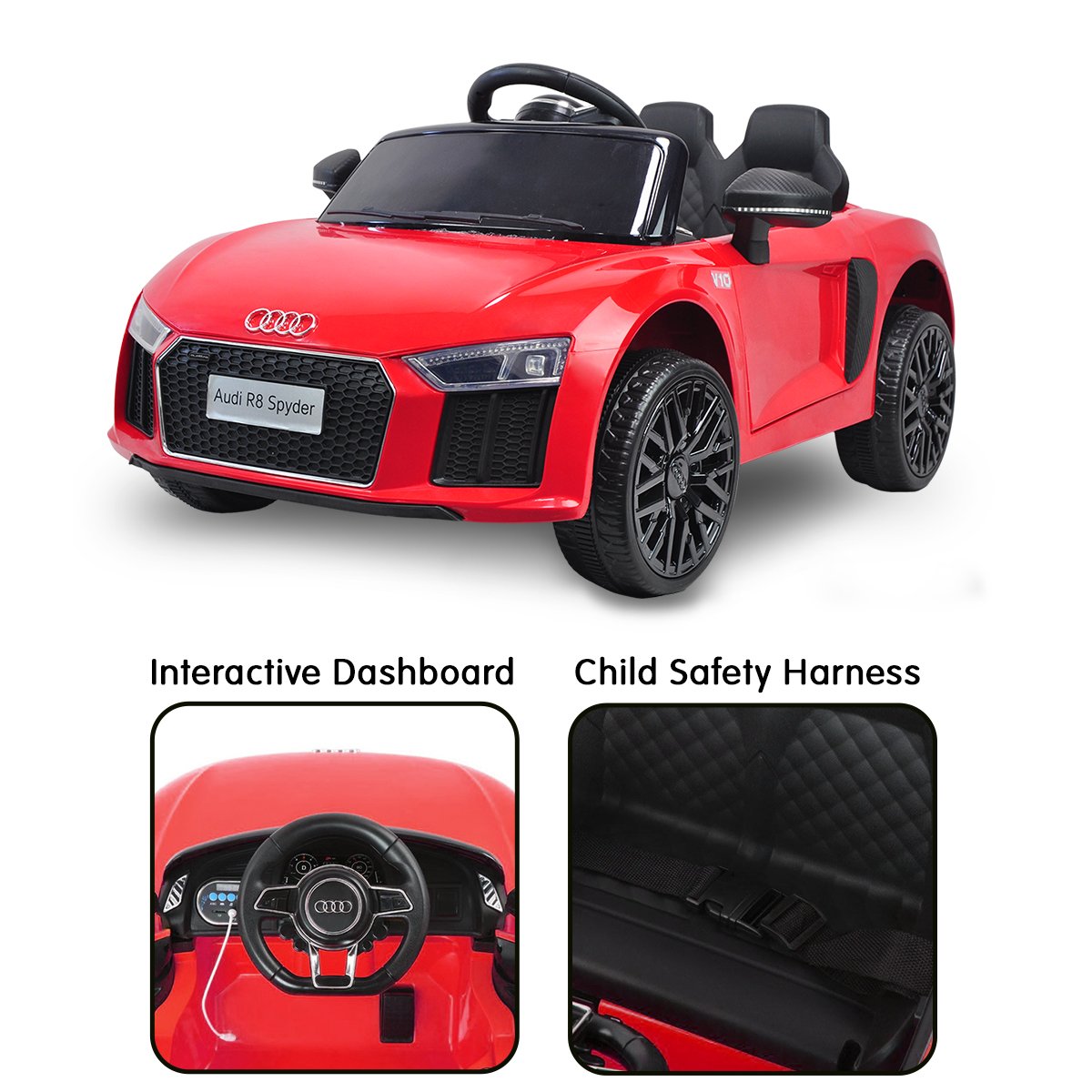 Audi Licensed R8 Spyder 12v Electric Ride On  Kids Car with Remote  - Red