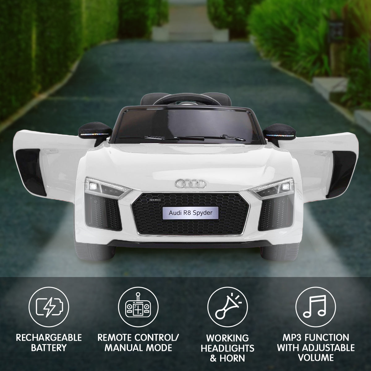 Kahuna R8 Spyder Audi Licensed 12v Electric Ride On Kids Car with
