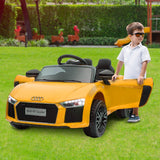 Kahuna 12v Licensed Audi R8 Spyder Kids Electric Ride On Car with Remote - Yellow