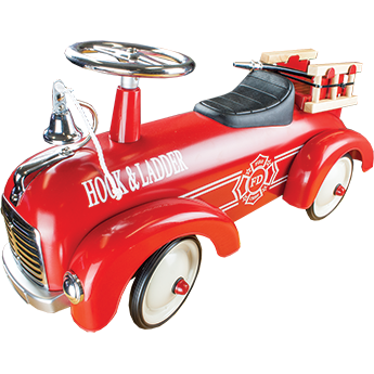 Johnco Vintage Metal Speedster Kids Ride On Fire Engine FS891FE