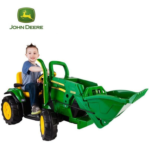 John Deere John Deere Ground Loader 12v Kids Ride On Digger With Scoop & Trailer IGOR0071