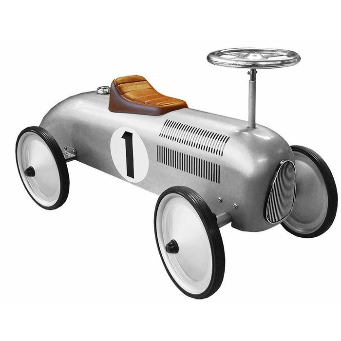 Johnco Silver Metal Vintage Speedster Ride On Kids Car FS897S